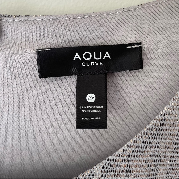 AQUA Curve NWT Metallic Snake Skin Print Dress 2X - Picture 4 of 5